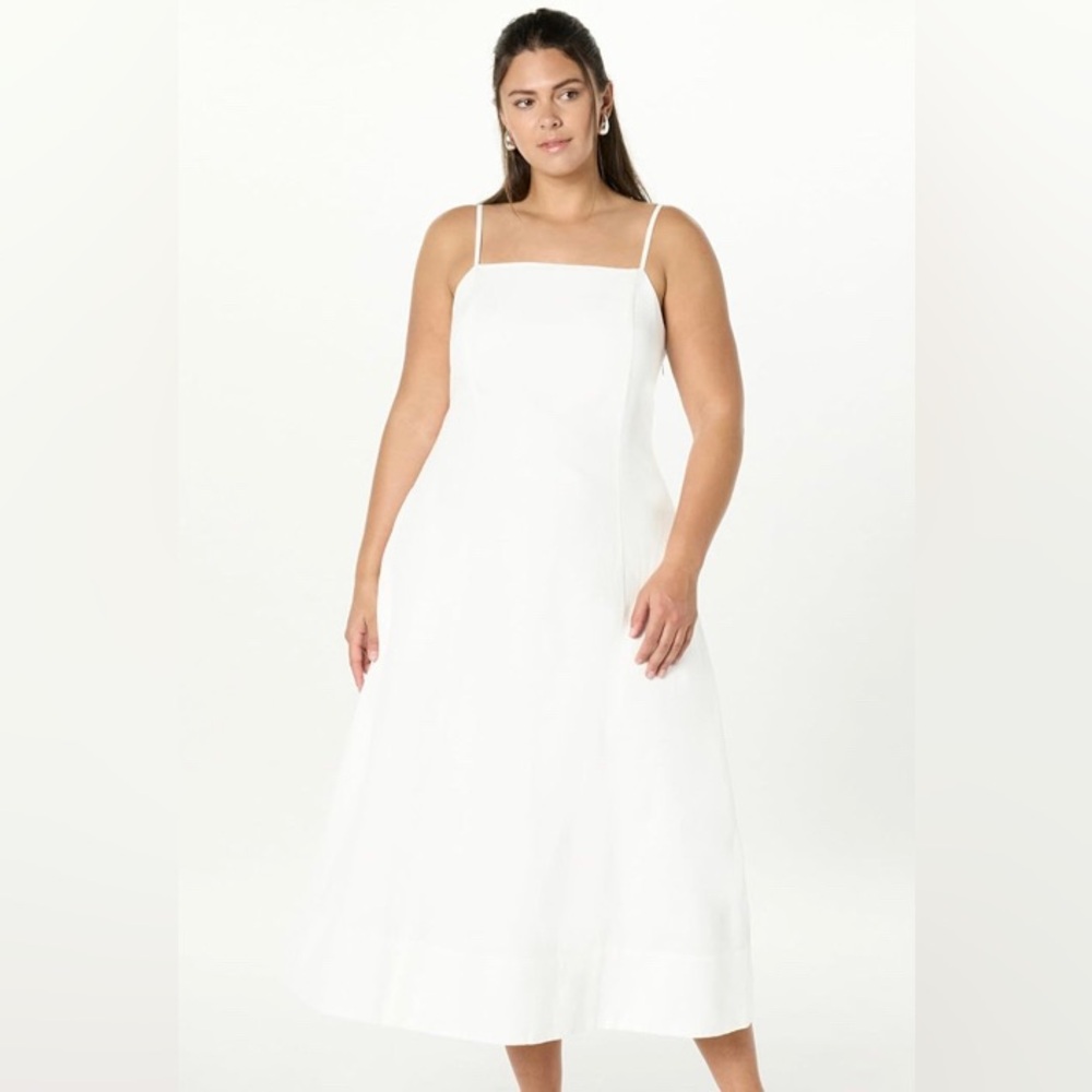 The Drop Womens Daphne Square Neck Linen Maxi Dress